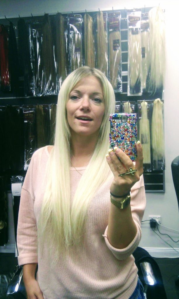 platinum blond extensions